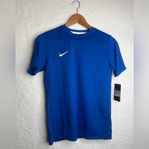 NIKE Soccer Jersey 899983 480 Youth Unisex Blue L Black White Logo School Sport